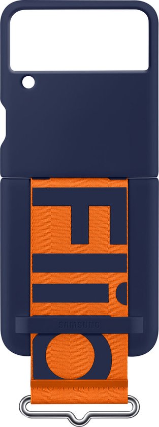 Siliconen Hoesje met Band - Samsung Galaxy Z Flip3 5G - Navy - Afbeelding 2