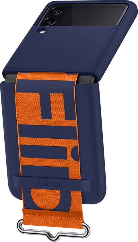 Siliconen Hoesje met Band - Samsung Galaxy Z Flip3 5G - Navy
